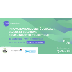 La mobilité durable, l'innovation et le tourisme écoresponsable vous intéressent? RDV 5@7 le 29 septembre à Montréal