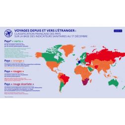 Voyage : la carte actualisée des pays verts, orange, rouges, rouges écarlates