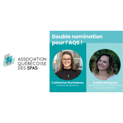 DOUBLE NOMINATION POUR L’AQS – Catherine Rocheleau & Audrey Bouquot