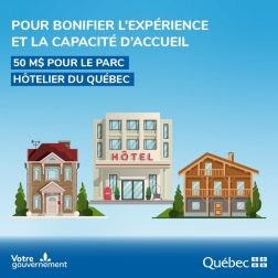 NOUVEAU  - Un appui de 50 M$ pour bonifier le parc hôteliers au Québec: 10 régions touristiques...