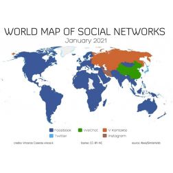 La carte des réseaux sociaux les plus populaires en 2021