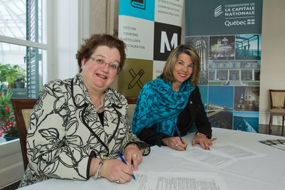 Madame Françoise Mercure, présidente et directrice générale de la Commission de la capitale nationale du Québec, et Madame Nicole Bilodeau, directrice générale de Mérici collégial privé