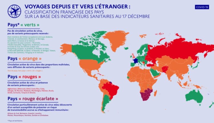 Voyage : la carte actualisée des pays verts, orange, rouges, rouges  écarlates